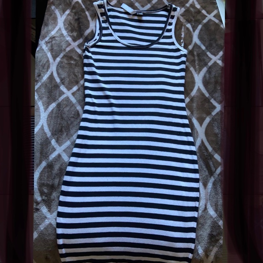 Striped black & white dress